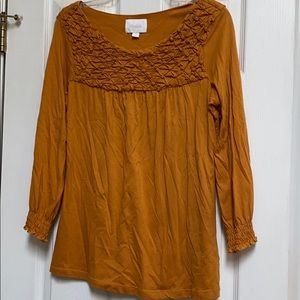 Anthropologie Mustard Deletta Blouse